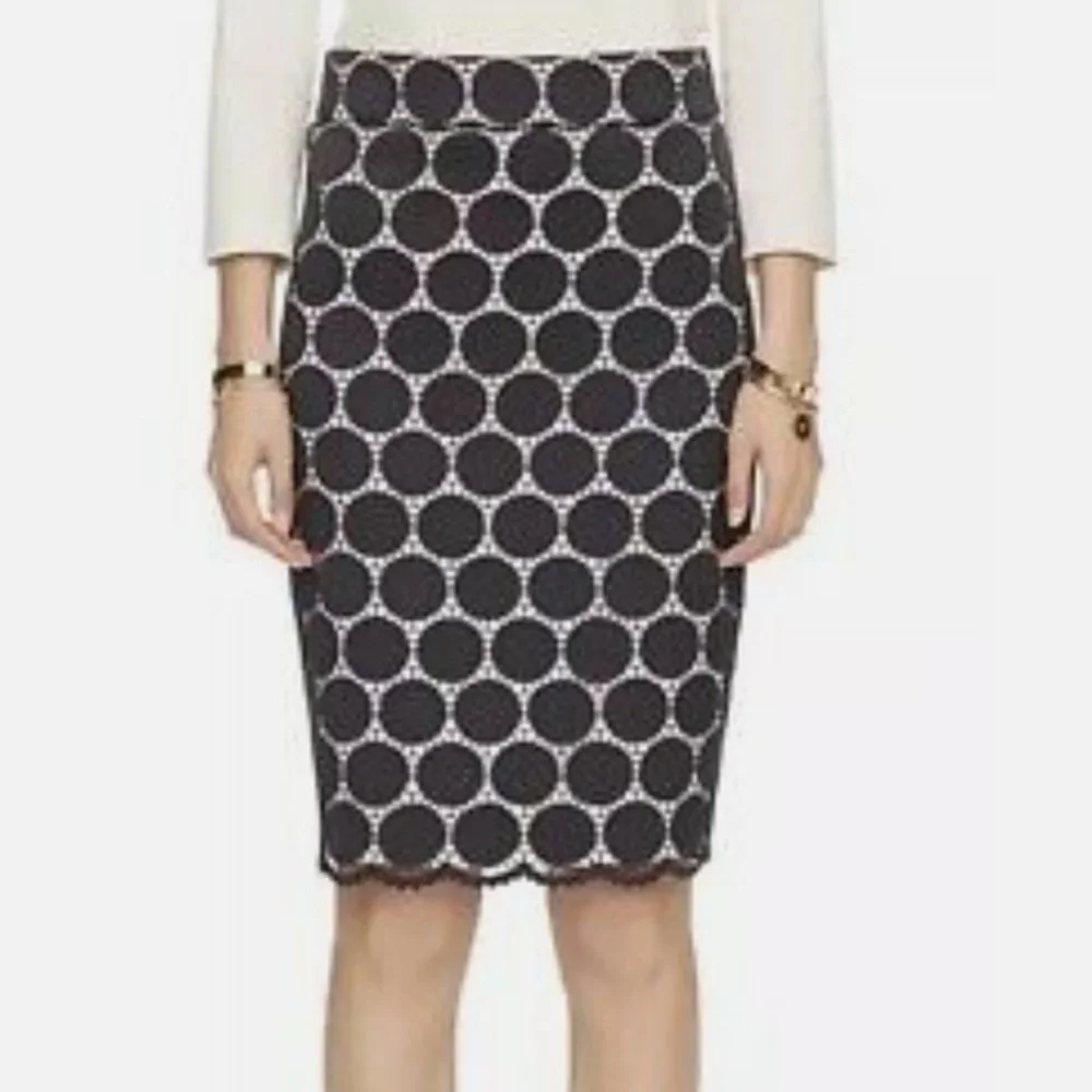 KATE SPADE Navy Pink Lace Pencil Skirt sz 0 - Picture 1 of 10